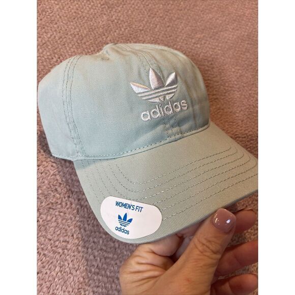 adidas Accessories - NEW Adidas Womens Originals ASH GREEN Relaxed Strapback Trefoil Logo Cap